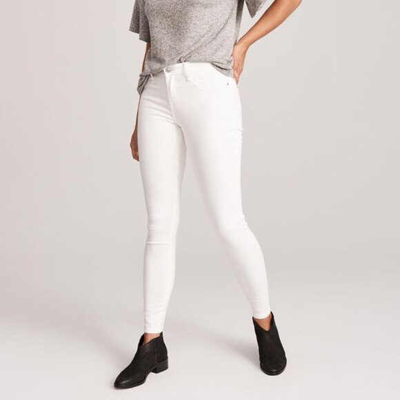 Abercrombie & Fitch White Harper Low Rise Super Skinny Jean size 26 L - Picture 2 of 9